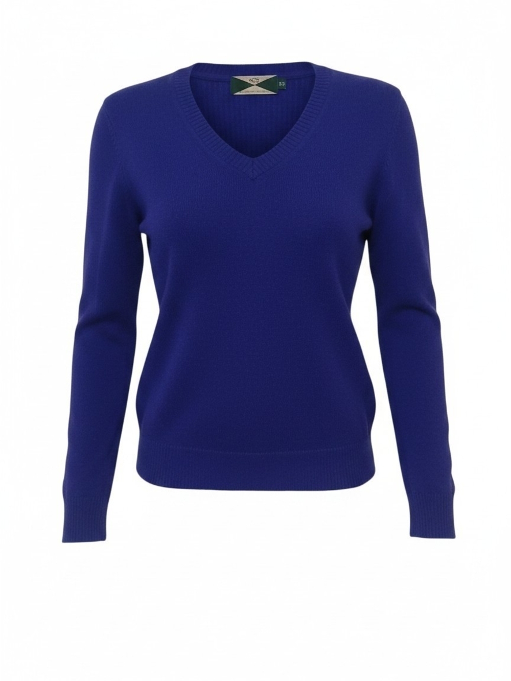 525 America -Purple, Long Sleeve V-neck,Ribbed Sweater Made in USA, Size 0/small